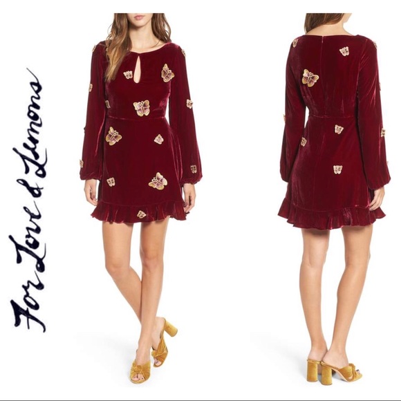 NWT For Love & Lemons Papillon Appliqué Dress - Picture 10 of 10